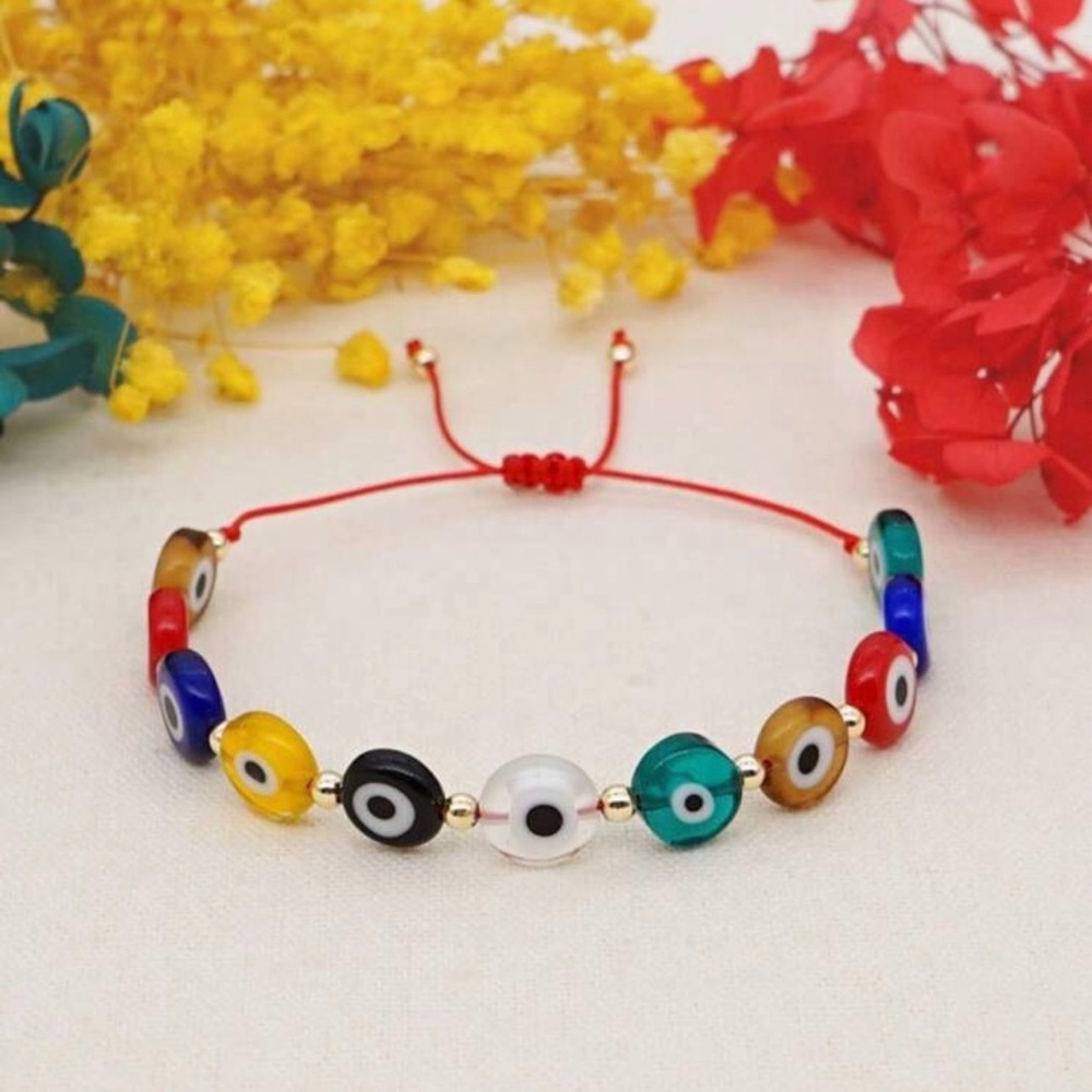 Multicolor Evil Eye Bead Bracelet Friendship Re String Jewelry Mediterranean NEW